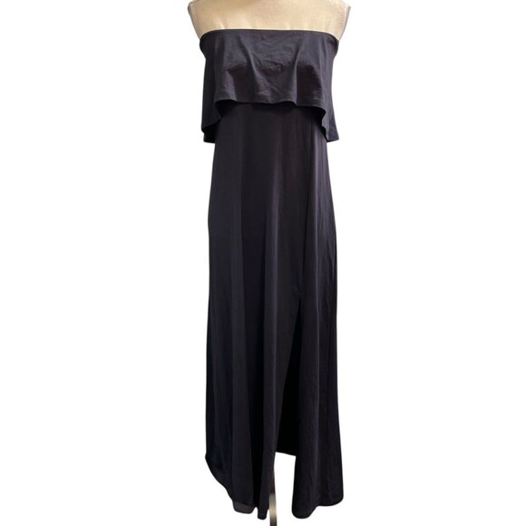 Susana Monaco Dress Womens S‎ Blue Maxi Jersey Knit Strapless Front Slit Event - Picture 1 of 10